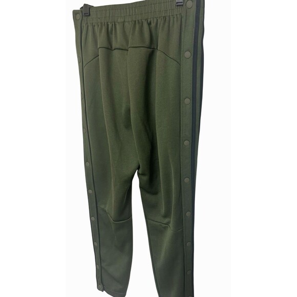 Adidas Track Pants Mens M Snap Button Three Stripe Green Athletic Joggers BR3293 - Picture 4 of 8